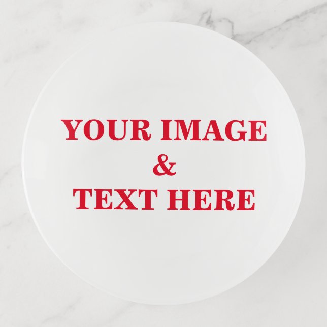 Personalized Custom Your Own Photo & Text Trinket Tray (Front)