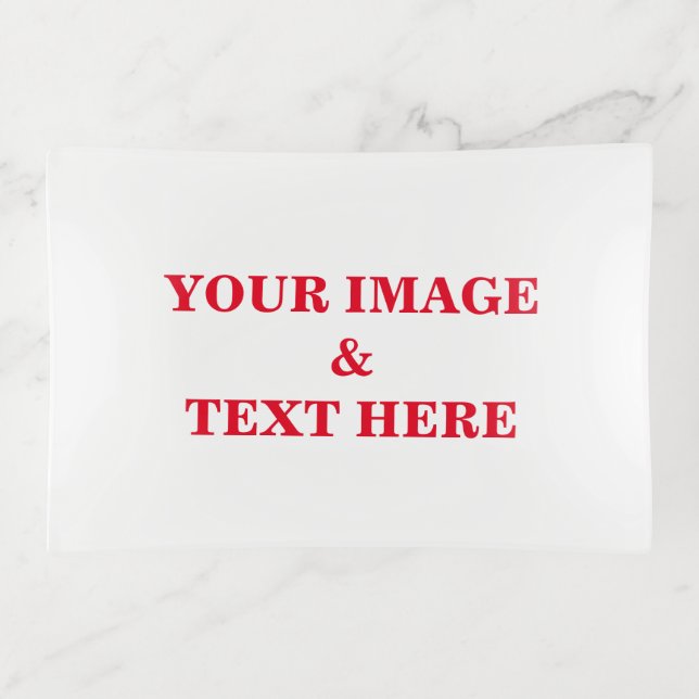 Personalized Custom Your Own Photo & Text Trinket Tray (Front)