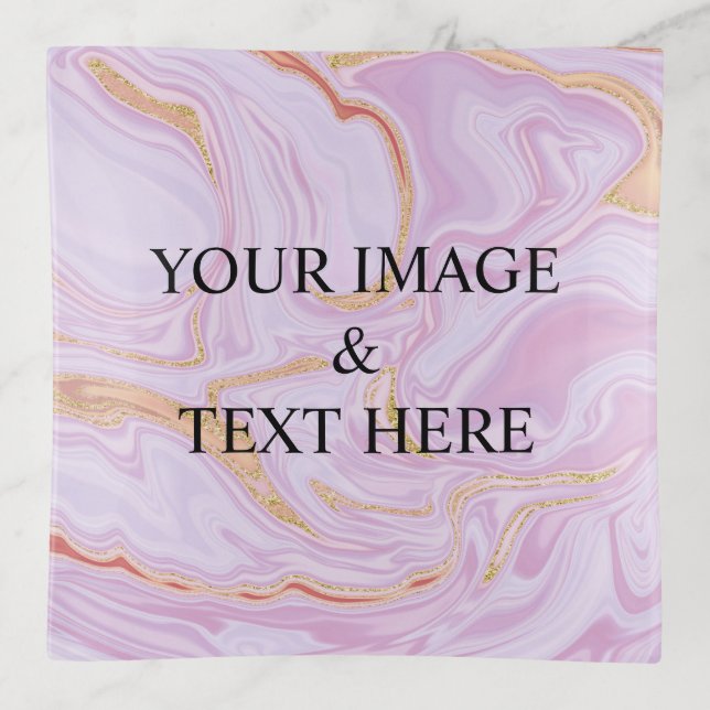 Personalized Custom Your Own Photo & Text  Trinket Tray (Front)