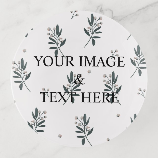 Personalized Custom Your Own Photo & Text  Trinket Tray (Front)