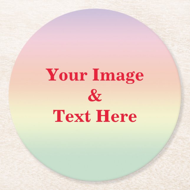 Personalized Custom Your Own Photo Wooden Round Paper Coaster (Front)