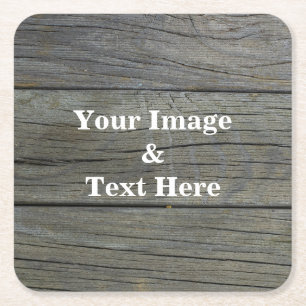 Personalized Custom Your Own Photo Wooden Square P Paper Coaster