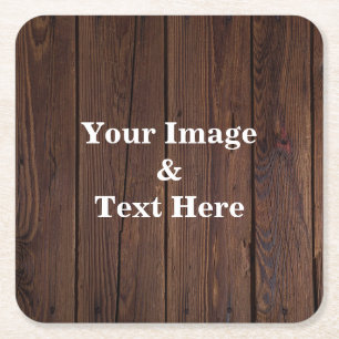 Personalized Custom Your Own Photo Wooden Square P Paper Coaster