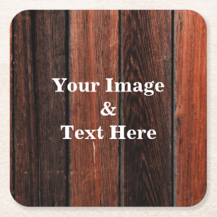 Personalized Custom Your Own Photo Wooden Square P Paper Coaster