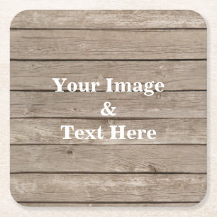 Personalized Custom Your Own Photo Wooden Square P Paper Coaster