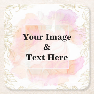 Personalized Custom Your Own Photo Wooden Square P Paper Coaster