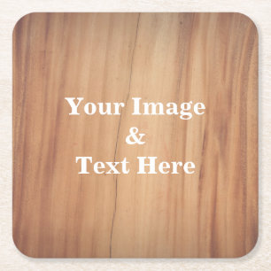 Personalized Custom Your Own Photo Wooden Square P Paper Coaster