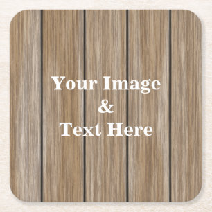 Personalized Custom Your Own Photo Wooden Square P Paper Coaster