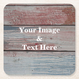 Personalized Custom Your Own Photo Wooden Square P Paper Coaster