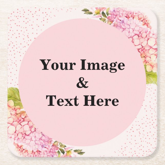 Personalized Custom Your Own Photo Wooden Square P Square Paper Coaster (Front)