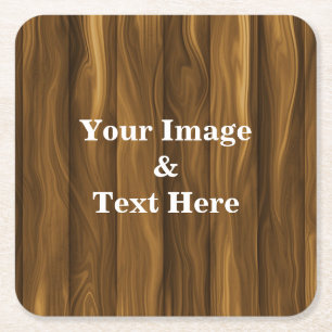 Personalized Custom Your Own Photo Wooden Square P Square Paper Coaster