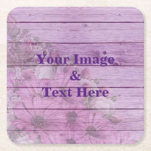Personalized Custom Your Own Photo Wooden Square P Square Paper Coaster