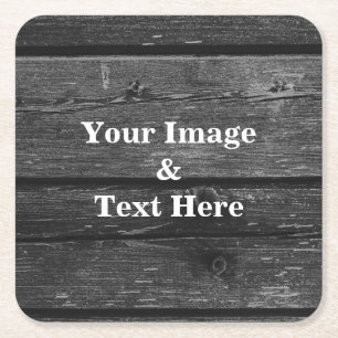 Personalized Custom Your Own Photo Wooden Square Paper Coaster