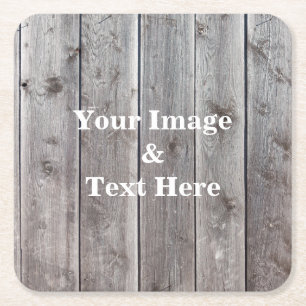 Personalized Custom Your Own Photo Wooden Square Paper Coaster