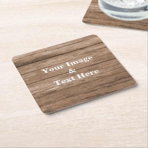 Personalized Custom Your Own Photo Wooden Square Paper Coaster