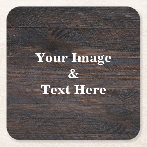 Personalized Custom Your Own Photo Wooden Square Paper Coaster