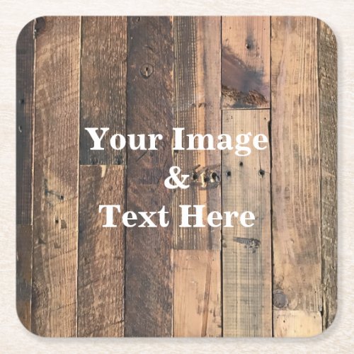 Personalized Custom Your Own Photo Wooden Square Paper Coaster