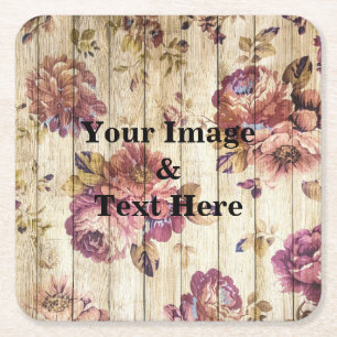 Personalized Custom Your Own Photo Wooden Square Paper Coaster