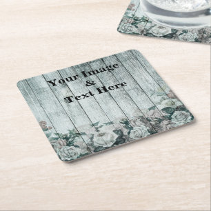 Personalized Custom Your Own Photo Wooden Square Paper Coaster