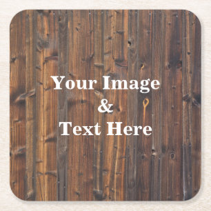Personalized Custom Your Own Photo Wooden  Square Paper Coaster