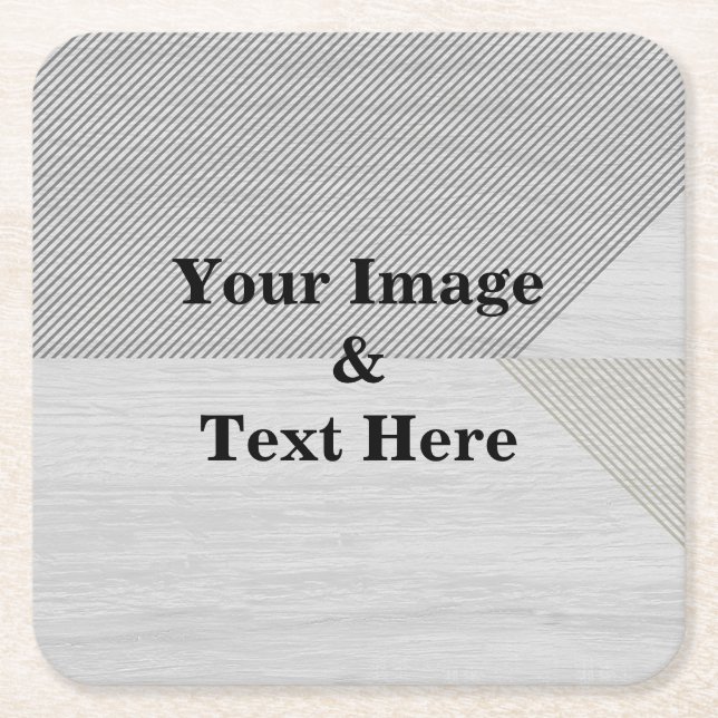 Personalized Custom Your Own Photo Wooden Square Paper Coaster (Front)