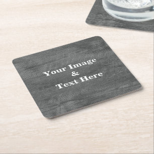 Personalized Custom Your Own Photo Wooden Square Paper Coaster