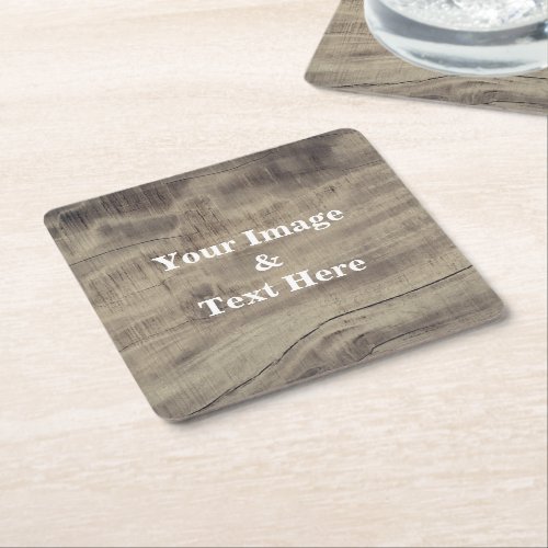 Personalized Custom Your Own Photo Wooden Square Paper Coaster