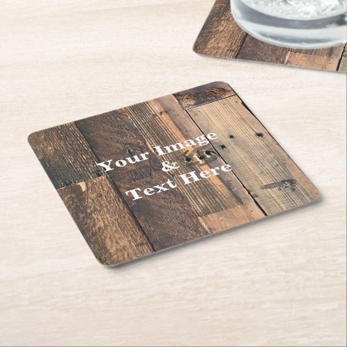 Personalized Custom Your Own Photo Wooden Square Paper Coaster