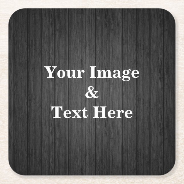 Personalized Custom Your Own Photo Wooden Square Paper Coaster (Front)
