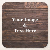 Personalized Custom Your Own Photo Wooden Square Paper Coaster Personalized Custom Your Own Photo Wooden Square Paper Coaster