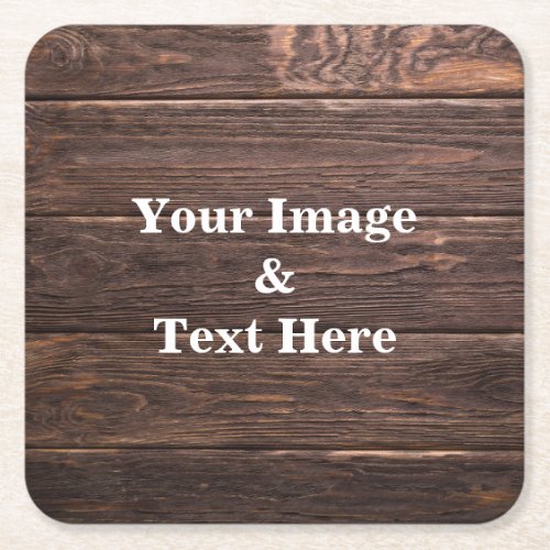 Personalized Custom Your Own Photo Wooden Square Paper Coaster