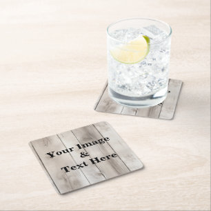 Personalized Custom Your Own Photo Wooden Square Paper Coaster