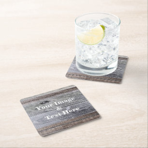 Personalized Custom Your Own Photo Wooden Square Paper Coaster