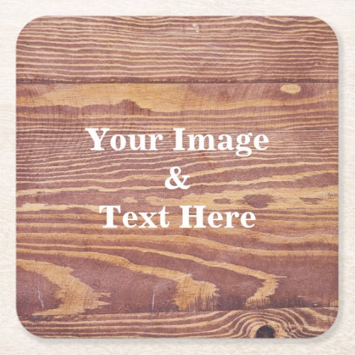 Personalized Custom Your Own Photo Wooden Square Paper Coaster