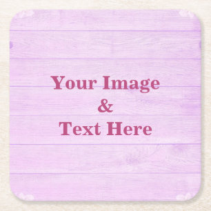 Personalized Custom Your Own Photo Wooden  Square Paper Coaster