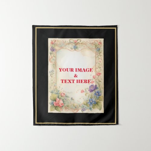 Personalized Custom Your Own Vintage Photo  Text Tapestry