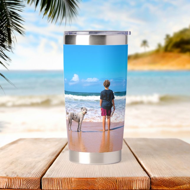 Personalized Custom Your Pet Photo Insulated Tumbler (Beach)