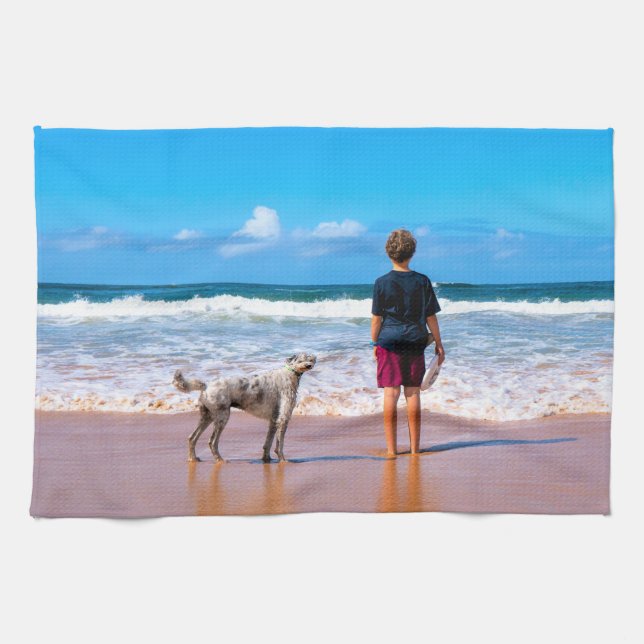 Personalized Custom Your Pet Photo Kitchen Towel (Horizontal)