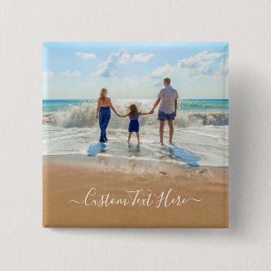 Personalized Custom Your Photo and Text Button