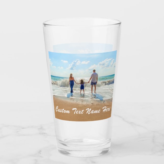 Personalized Custom Your Photo and Text Glass (Front)