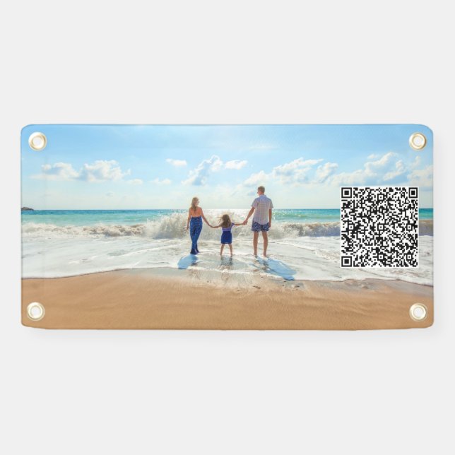 Personalized Custom Your Photo Banner with QR Code (Horizontal)