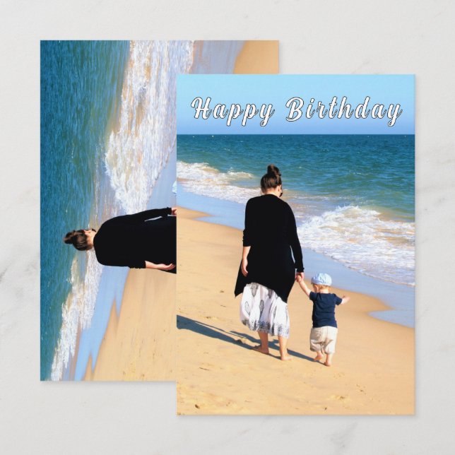 Personalized Custom Your Photo Birthday Cards (Front/Back)
