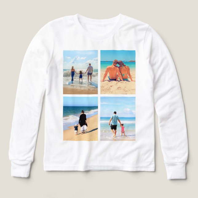 Personalized Custom Your Photo Collage Tri-Blend Shirts (Design Front)