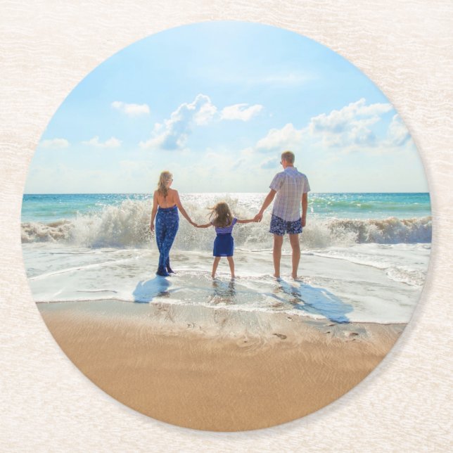 Personalized Custom Your Photo Paper Coaster (Front)