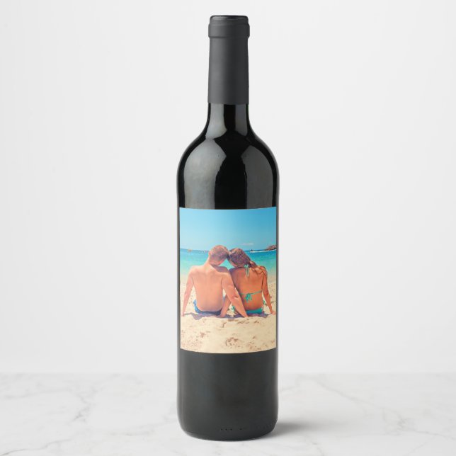 Personalized Custom Your Photo Wine Bottle Labels (Front)