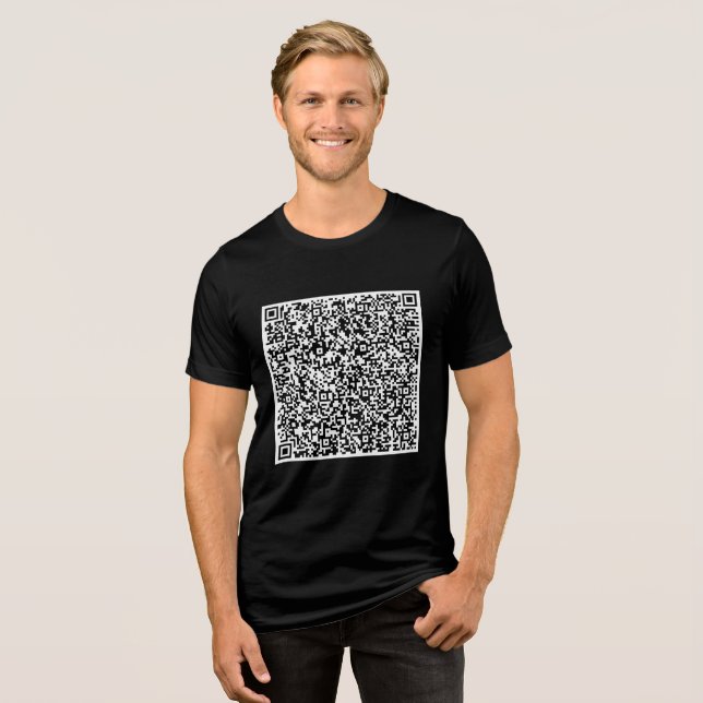Personalized Custom Your QR Code Scan Info Funny Tri-Blend Shirt (Front Full)