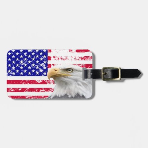 Personalized Customizable American Flag Luggage Tag