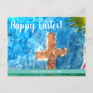 Personalized Customizable Easter Kid's Artwork Holiday Postcard