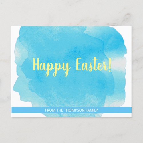 Personalized Customizable Easter watercolor splash Holiday Postcard