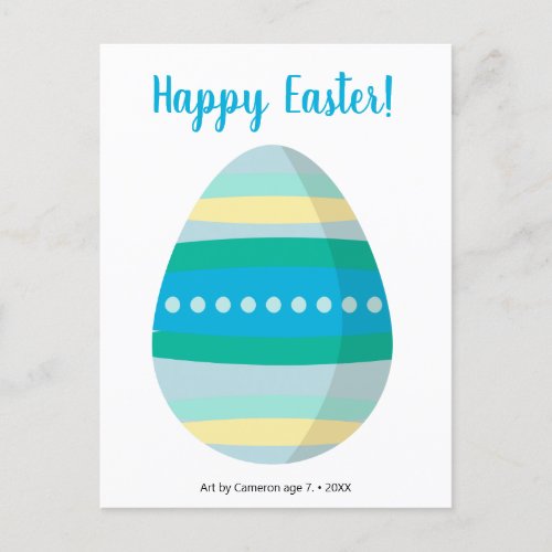 PERSONALIZED Customizable Happy Easter Egg Holiday Postcard